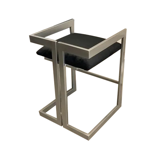 Stainless Steel Canteen Chair - Velvet Fabric, Black-Copper Color | Durable, Lightweight, Easy to Clean