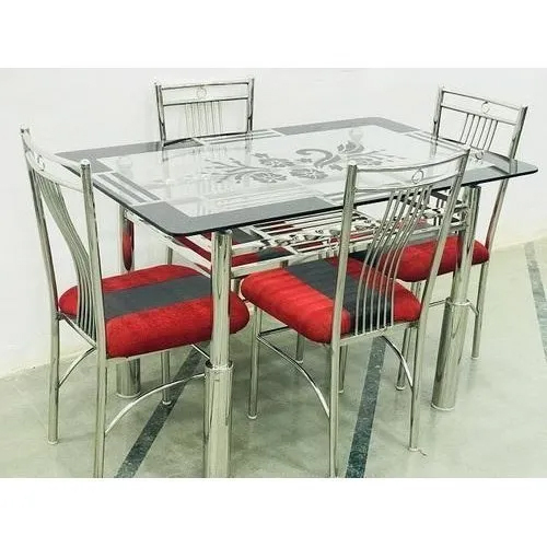 Machine Made Stainless Steel Dining Table Set