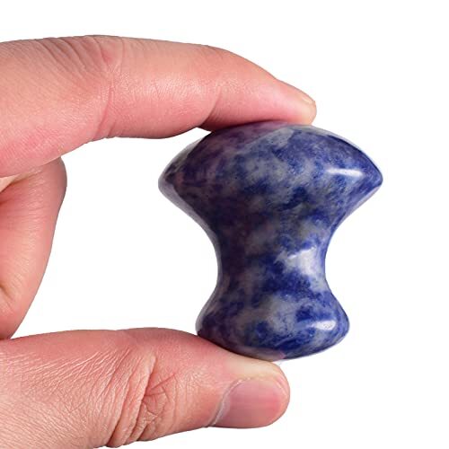 Natural Sodalite Gemstone Mushroom Shape Face Massager Gua Sha