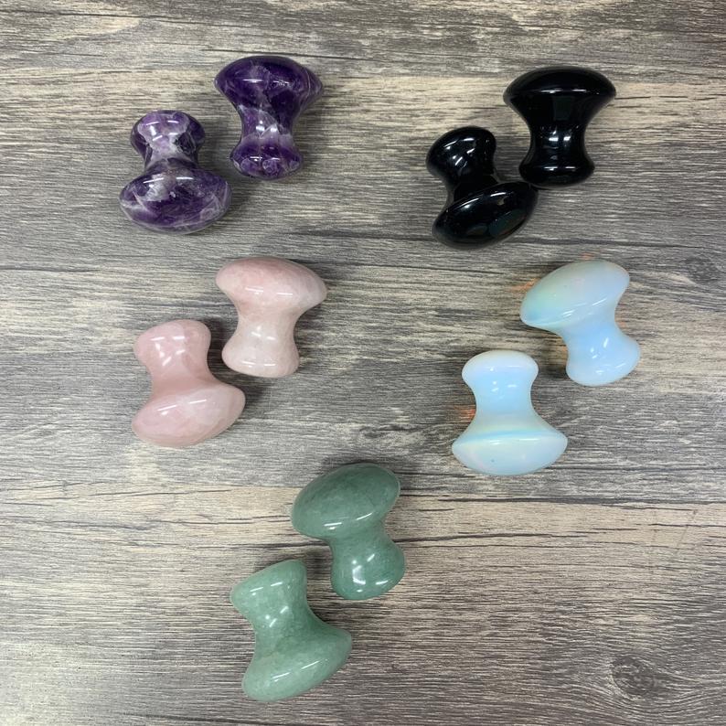 Natural Sodalite Gemstone Mushroom Shape Face Massager Gua Sha
