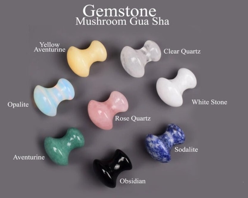 Natural Sodalite Gemstone Mushroom Shape Face Massager Gua Sha
