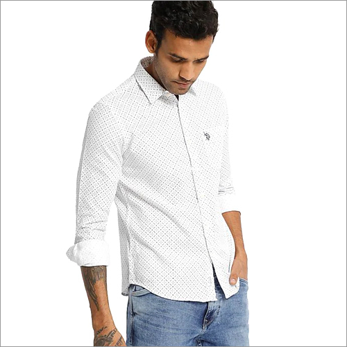 White Mens Casual Shirt