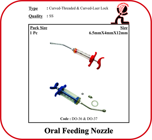 Oral Feeding Nozzle curved-Threaded