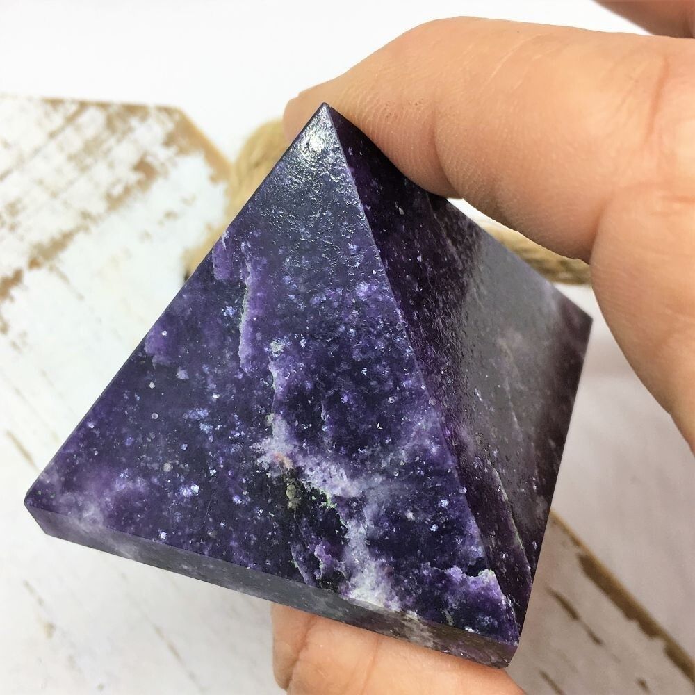 Natural Lepidolite Gemstone Crystal Pyramid