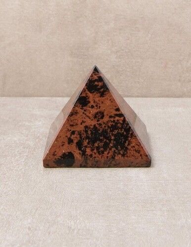 Natural Red Mahogany Obsidian Gemstone Crystal Pyramid