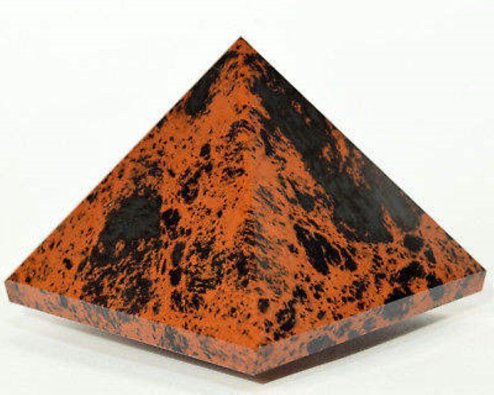 Natural Red Mahogany Obsidian Gemstone Crystal Pyramid