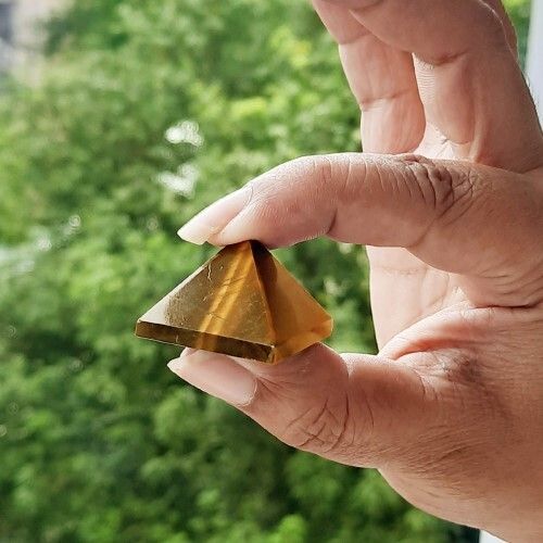 Natural Tiger Eye Gemstone Crystal Pyramid