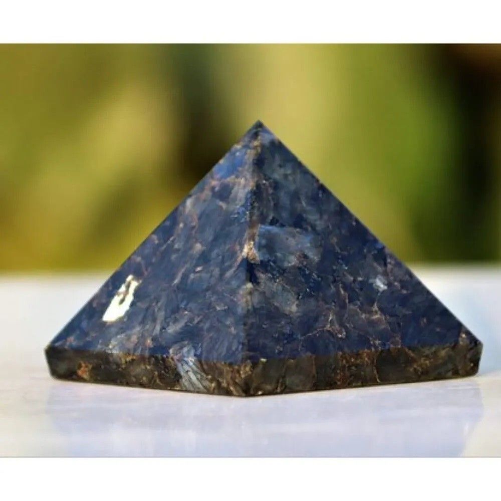 Natural Larvakite Gemstone Crystal Pyramid