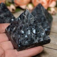 Natural Larvakite Gemstone Crystal Pyramid