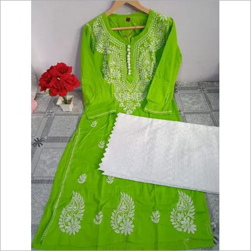 Lucknow Cotton Chikan Kurtis