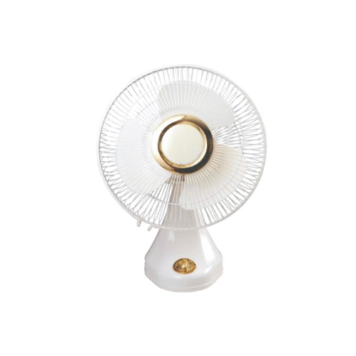 Kwid 9 Inch AP Fan - Plastic Material 3-Blade Design White-Golden Color | Silent Operation 2-Year Warranty Efficient Air Cooling for Small Spaces