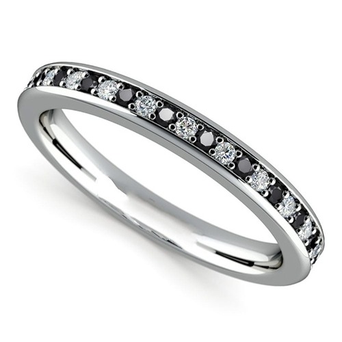 Diamond Eternity Bands Black And Lab Grown In 18k White Gold 2 CT