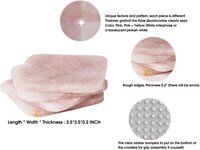 Natural High Quality Rose Quartz Golden Plated Rounded Rectangle Shape Gemstone Coasters