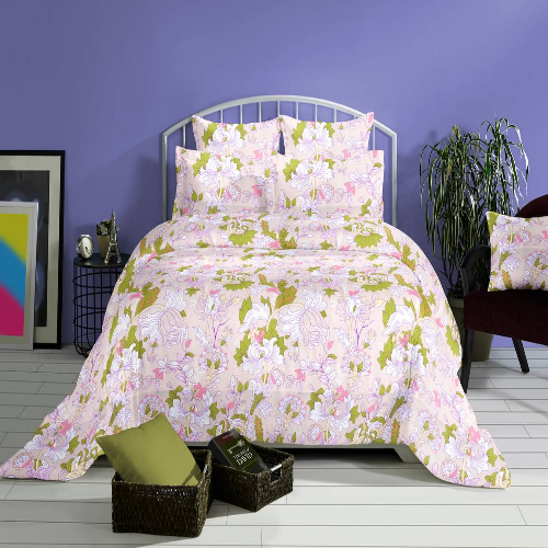 Floral Printed Bedsheet with Pillow Cover