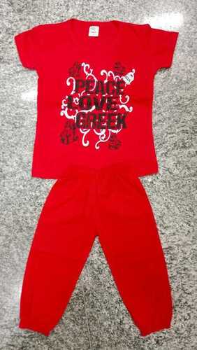 Girls Red T-Shirt And Pajama