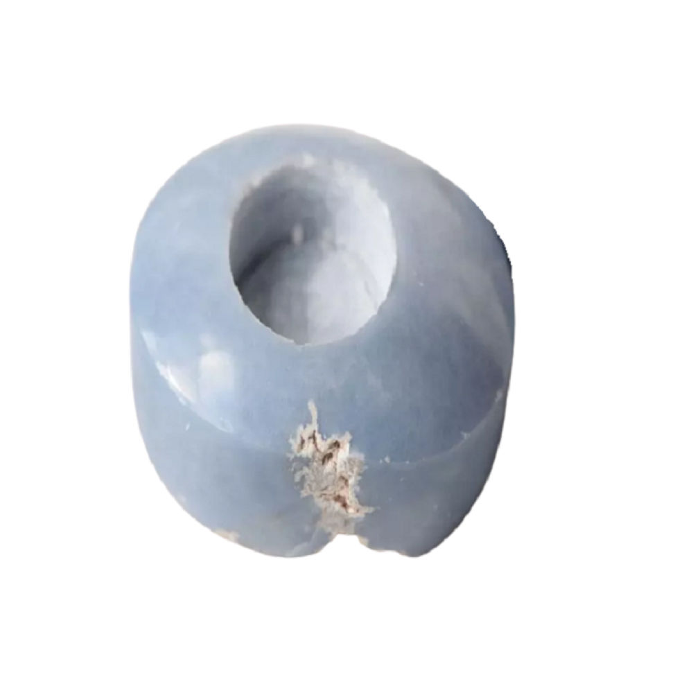 Natural Angelite Gemstone Candle Holder Stand Irregular Shape