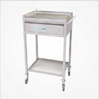 Ecg Trolley - Stainless Steel Design With Rails , Durable Hospital Furniture For Ecg Machine Usage