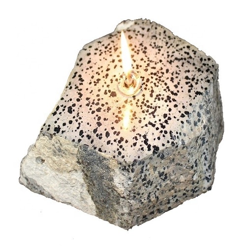 Natural Dalmatian Jasper Gemstone Candle Holder Stand Irregular Shape