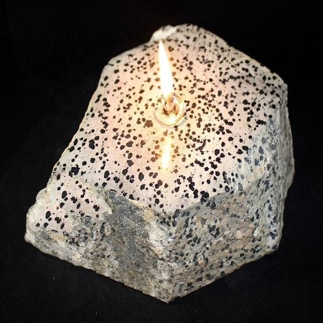 Natural Dalmatian Jasper Gemstone Candle Holder Stand Irregular Shape