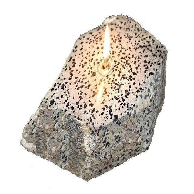 Natural Dalmatian Jasper Gemstone Candle Holder Stand Irregular Shape