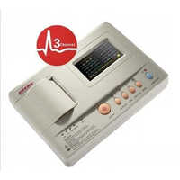 White Digital Three Channel Ecg Machine