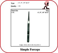 Simple Forceps Straight 8 Inch - Stainless Steel, 8 Inch Length | Durable, Reliable, Comfortable Design With High Strength And Work Hardening Properties