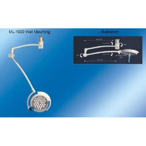 White Single Dome Surgical Wall Mounting Light