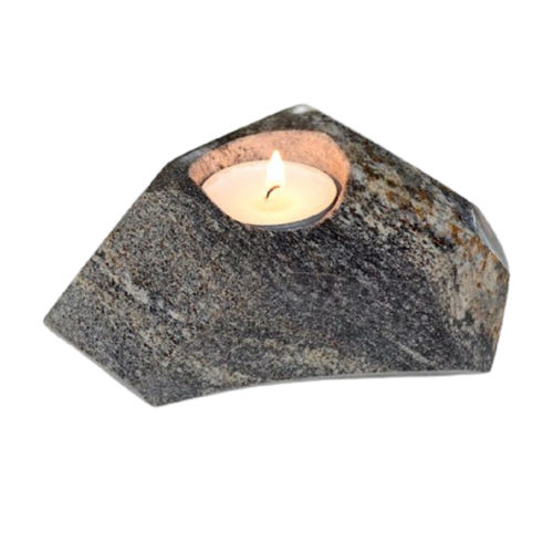 Natural Granite Stone Candle Holder Stand Irregular Shape