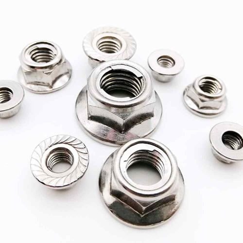 Metal Insert Lock Flange Nuts - Stainless Steel, Polished Finish | Long Life Service for Industrial Applications