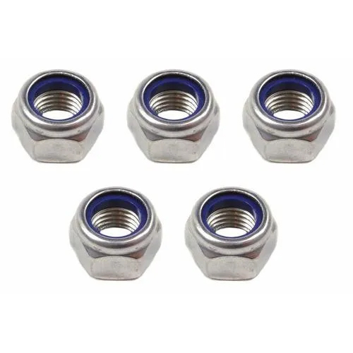 Industrial Nylock Nuts - Stainless Steel, Polished Finish | Long Life Service for Industrial Applications