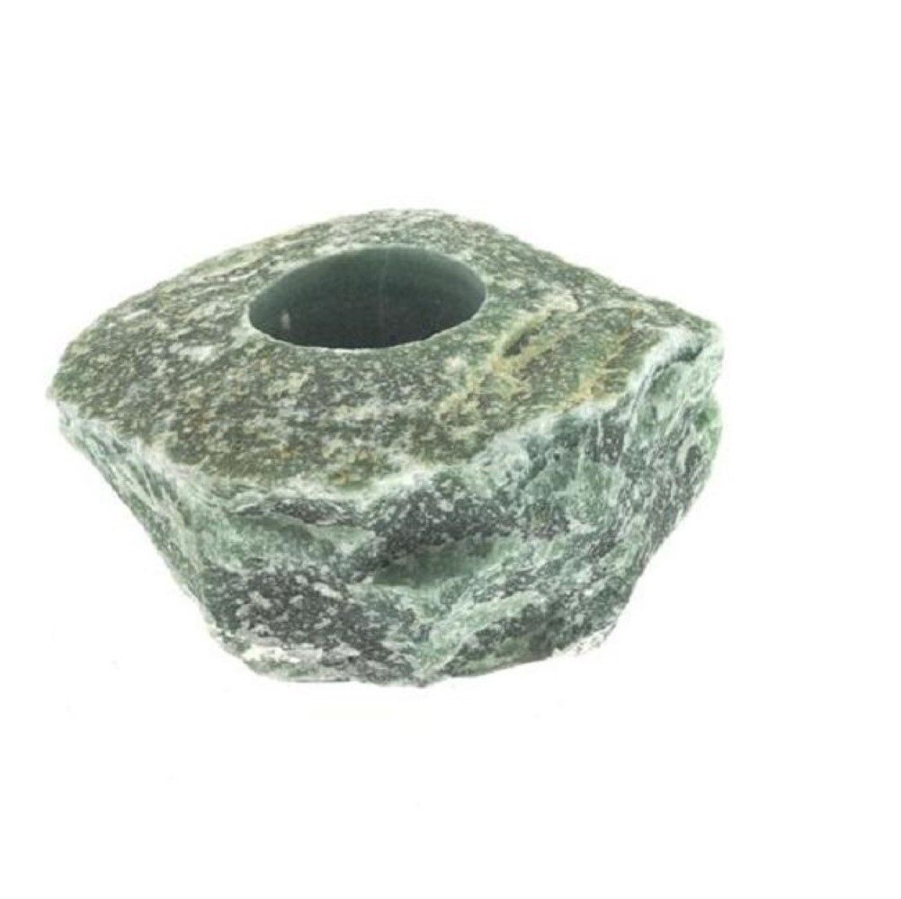 Natural Green Aventurine Gemstone Candle Holder Stand Irregular Shape