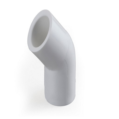 45 Degree UPVC Elbow - Round Shape, White Color | Durable, High-Quality Plumbing Fitting