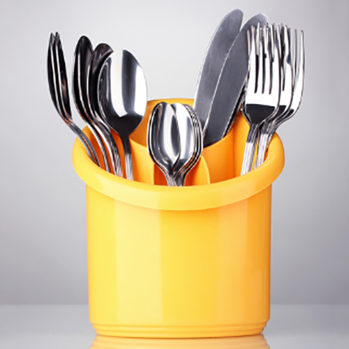 Kitchen Stand For Spoon - Durable Plastic Design | Bright Yellow Color, Perfect for Organized Cooking Spaces