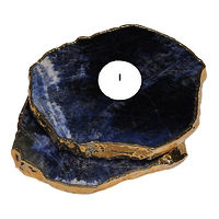 Natural Sodalite Gemstone Candle Holder Stand Irregular Shape