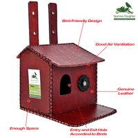 FLOWER EMBEDDED BIRD HOUSE FOR SPARROW HAND MADE