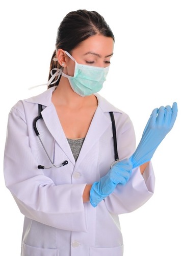 Blue Safeshield Nitrile Surgical Gloves
