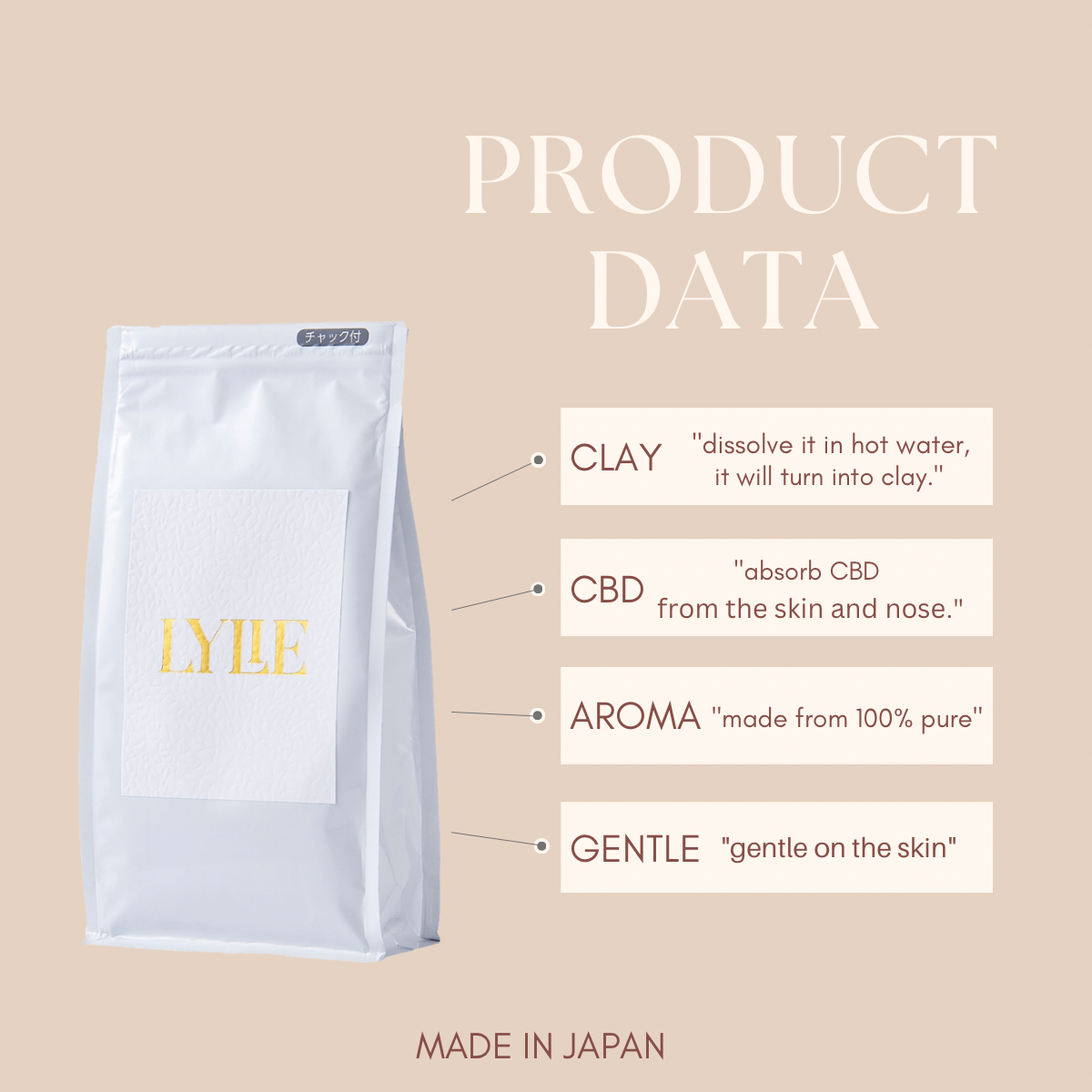 Beauty Bath Cosmetics CLAY BATH Geranium Powder Made in JAPAN