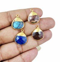 12mm Heart Shape Gold Vermeil 925 Sterling Silver Bezel Set Gemstone Pendant