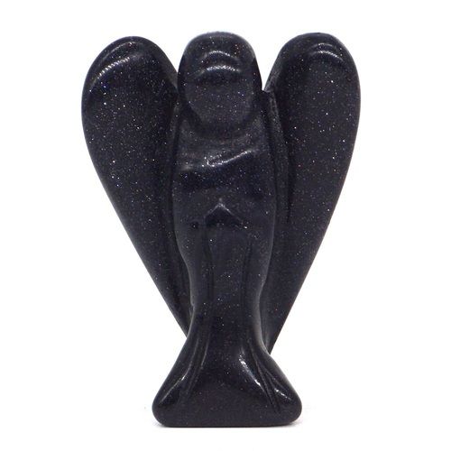 Natural Blue Goldstone Gemstone Angel