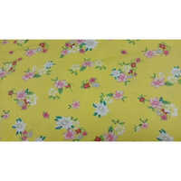 Printed Yellow Rayon Fabric
