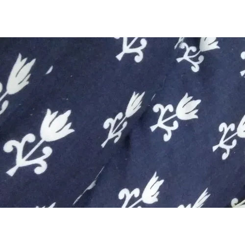 Multicolor Printed Blue Rayon Fabric