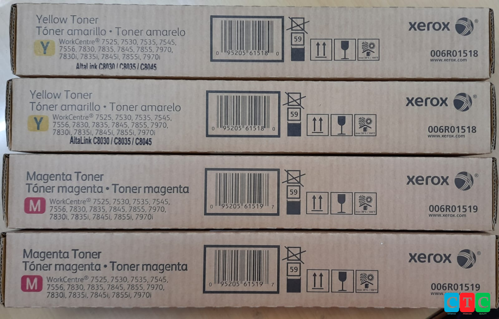 Xerox WC7525 7535 CMYK Color Toner Cartridge