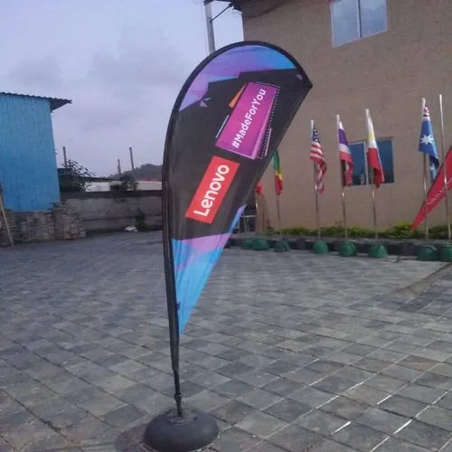 Tear Drop Beach Flags - Flagpole Material: Aluminium