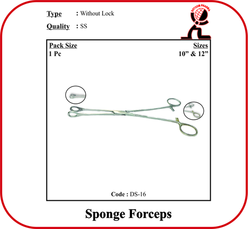Sponge Forceps Straight 10Inch (Without Lock)