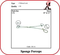 Sponge Forceps Straight 10 Inch (without Lock) - Stainless Steel, 10 Inch Size | High Strength, Comfortable Grip For Medical Procedures