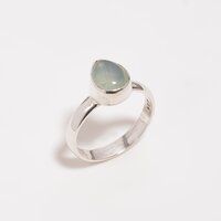 For Girls Black Ethiopian Opal 925 Sterling Silver Rings Handmade Silver Jewelry