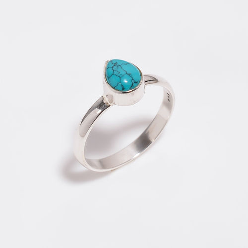 Natural turquoise ring solid 925 sterling silver wholesale jewelry handmade silver rings for girls