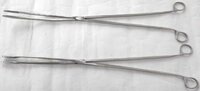 Straw Holding Forceps Without Lock -Curved 10 Inch