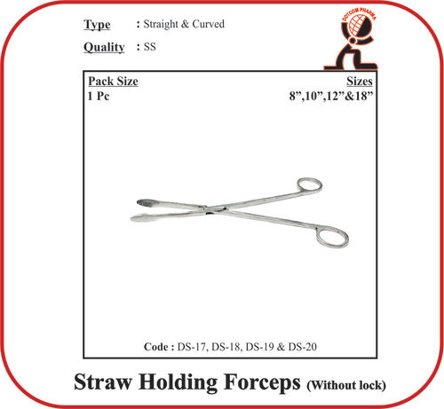 Straw Holding Forceps Without Lock -Curved 10 Inch (Indian)