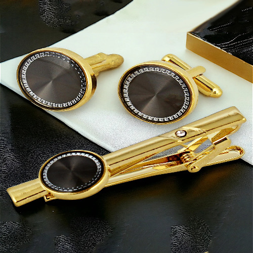 Cufflinks & Tie Pin - Fabric Type: Polyester Jacquard